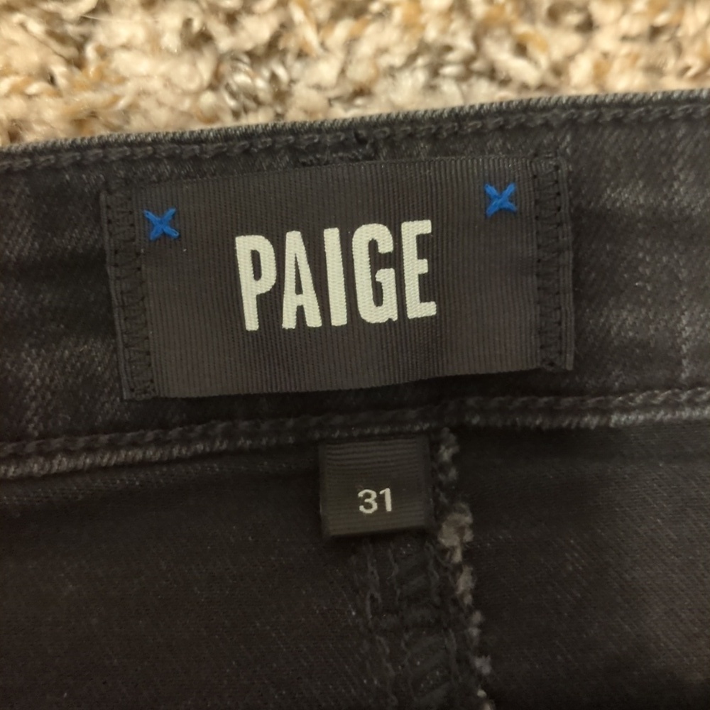 Paige Cindy endless night black high rise straight leg jeans - Picture 3 of 10